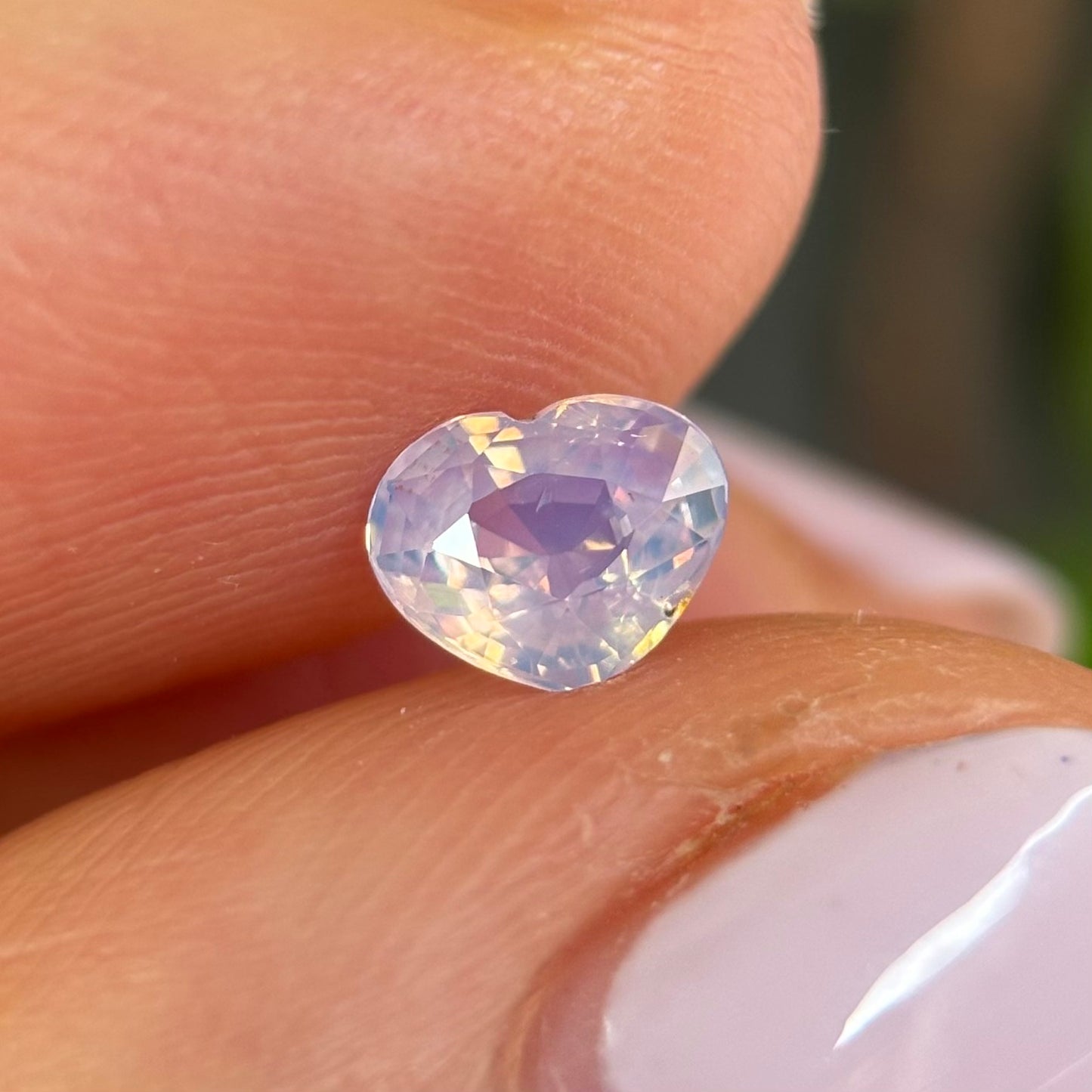 0.68ct Natural White Milky Sapphire Vietnam. Heart Shape. No Treatment.