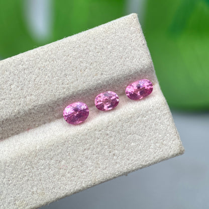2.01 ct/ 3Pcs Natural Pink Spinel Vietnam. Oval Shape. No Treatment.
