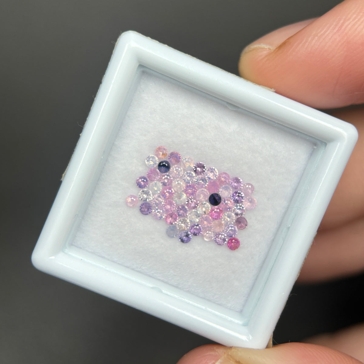 1,0ct/53Pcs Natural Sapphire Vietnam, Round Shape, C2 Quality, No Treatment Sapphire Luc Yen.