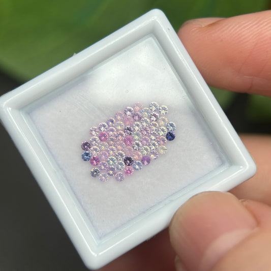 1,0ct/ 59Pcs Natural Sapphire Vietnam, Round Shape, C1 Quality, No Treatment Sapphire Luc Yen.