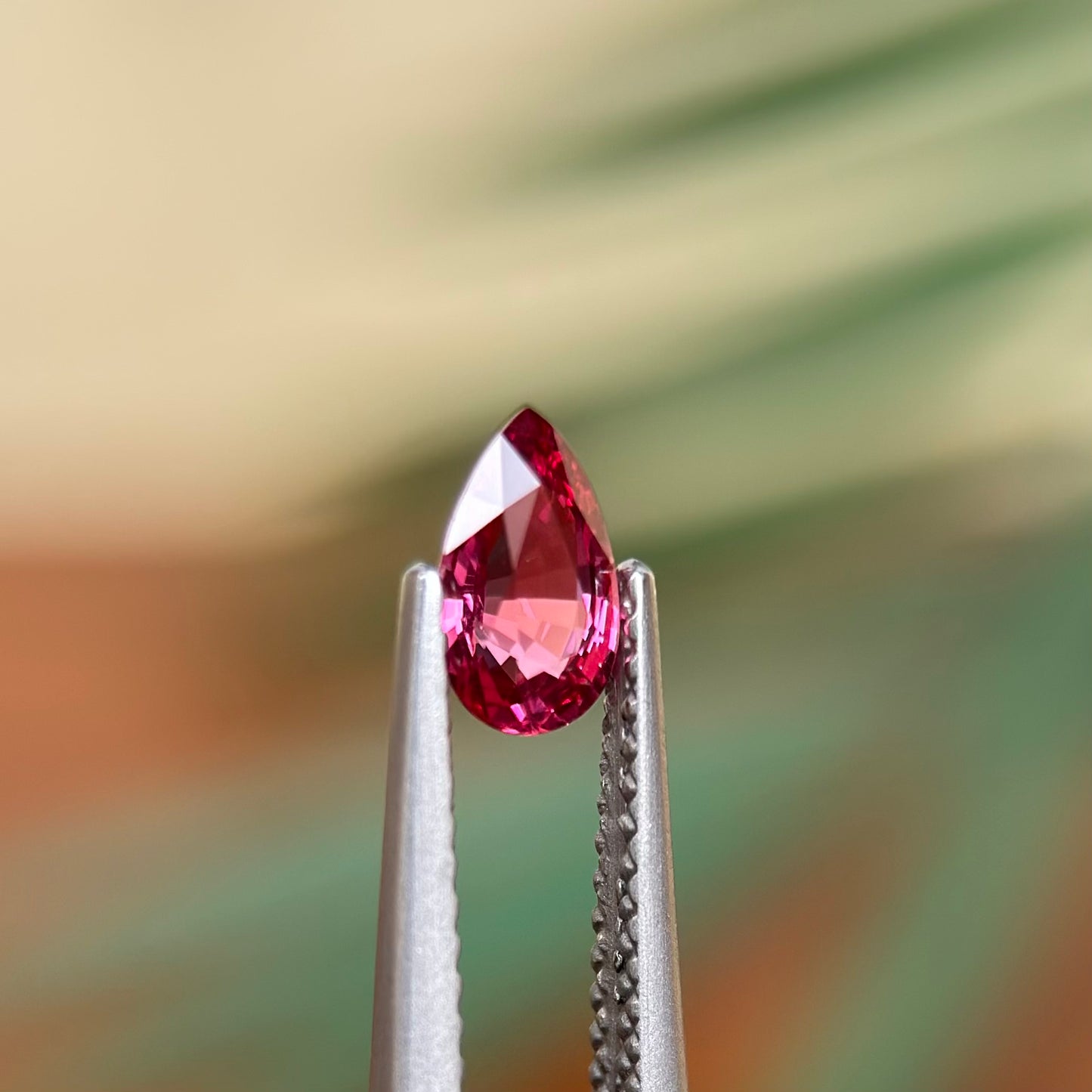 0.60 ct Natural Red Spinel Vietnam. Pear Shape. No Treatment.