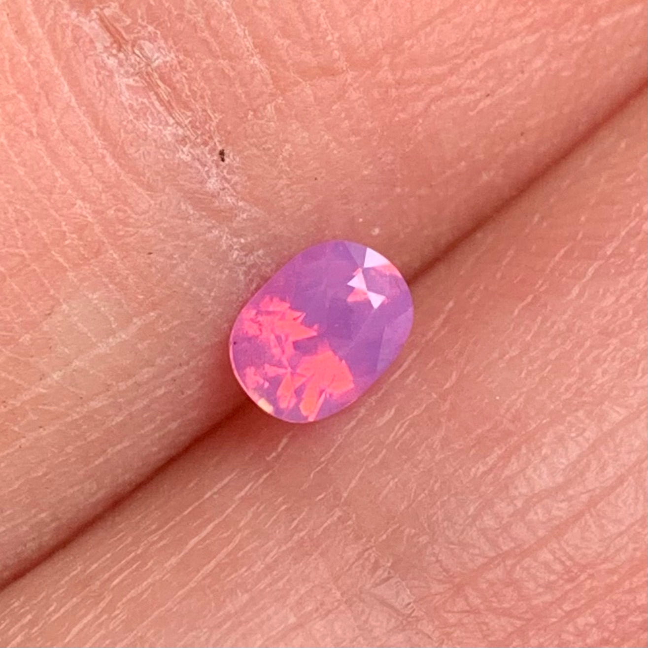 0.22 ct Natural Pink Milky Sapphire Vietnam. Cushion Shape. Unheat.