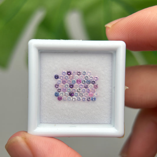 1,0ct/57Pcs Natural Sapphire Vietnam, Round Shape, C1 Quality, No Treatment Sapphire Luc Yen.