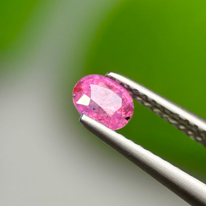 0.56 ct Natural Purplish Pink Milky Sapphire Vietnam. Oval Shape. Unheat.