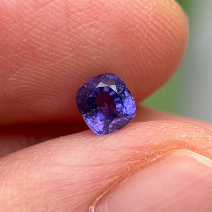 0.58 ct Natural Purple Sapphire Vietnam. Cushion Shape. No Treatment.
