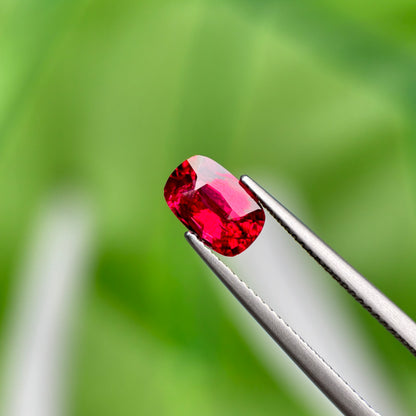 1.54 ct Natural Red Spinel Vietnam. Cushion Shape. No Treatment.