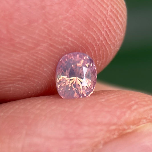 0.41 ct Natural Pinkish White Sapphire Vietnam. Cushion Shape. No Treatment.
