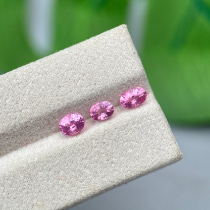 2.01 ct/ 3Pcs Natural Pink Spinel Vietnam. Oval Shape. No Treatment.