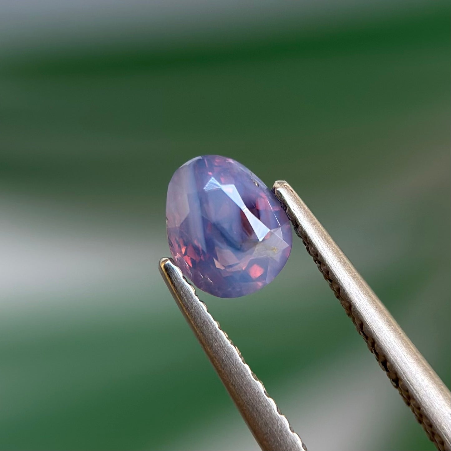 0.73 ct Natural Pinkish Prurple Milky Sapphire Vietnam. Cushion Shape. No Treatment.