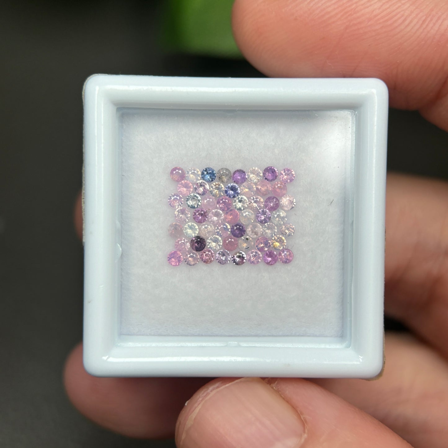 1,0ct/ 53Pcs Natural Sapphire Vietnam, Round Shape, C2 Quality, No Treatment Sapphire Luc Yen.