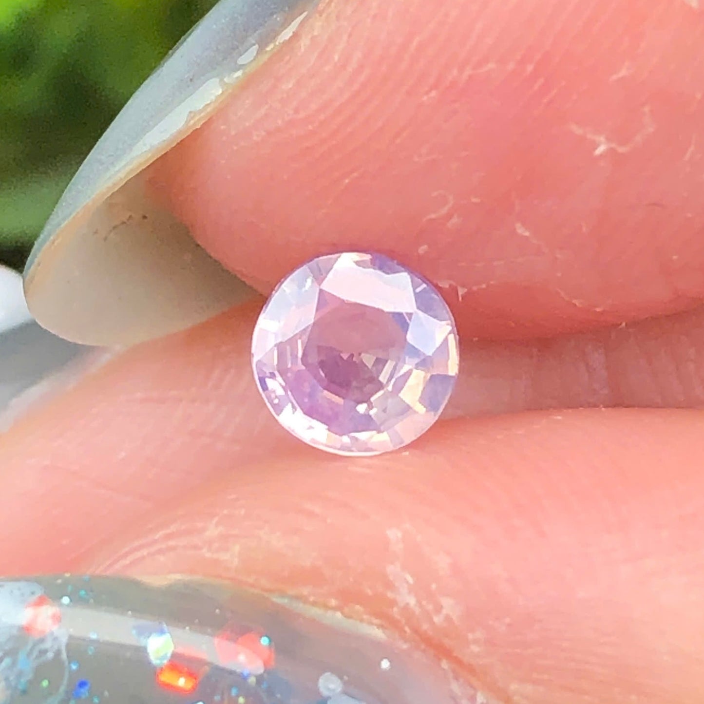 0,40ct Natural White Sapphire Vietnam. Round Shape. No Treatment Sapphire Luc Yen.