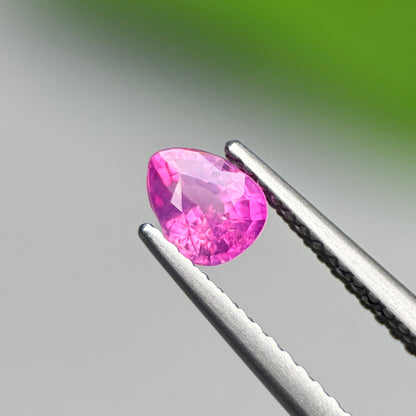 0.56 ct Natural Pink Milky Sapphire Vietnam. Pear Shape.