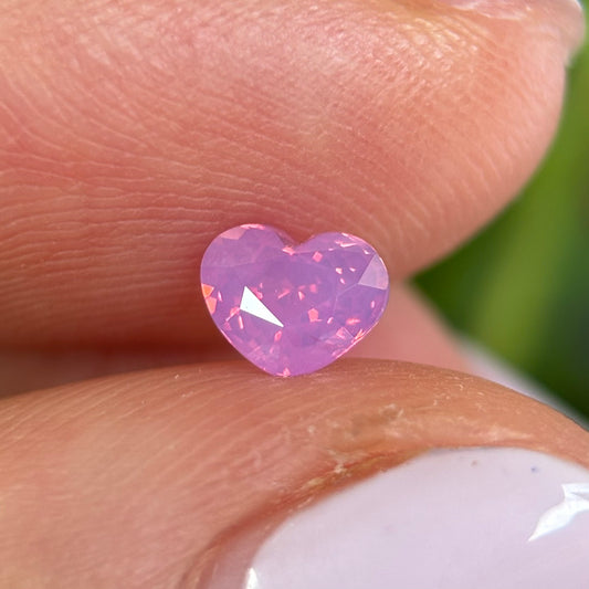 0.58ct Natural Pink Milky Sapphire Vietnam. Heart Shape. No Treatment.