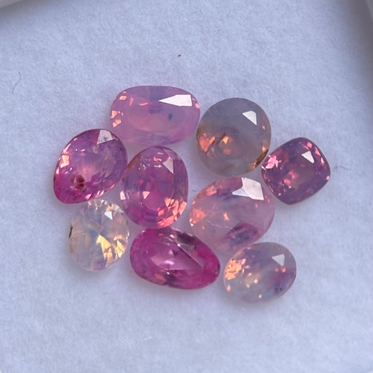 2.09 ct/ 9Pcs Natural Milky Sapphire Viet Nam. A Quality. No treatment.