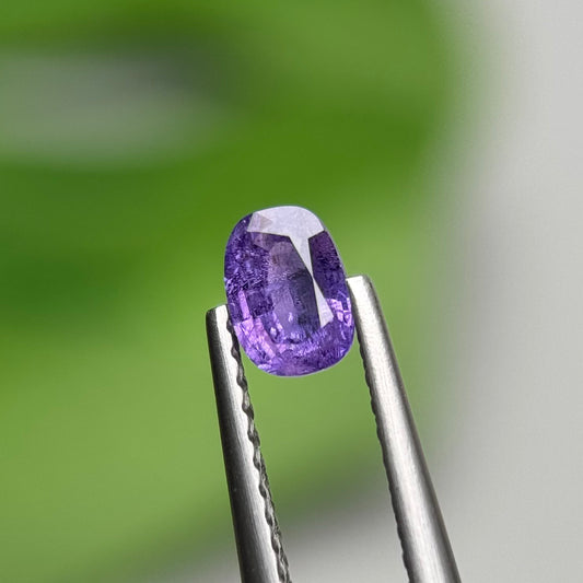 0.50 ct Natural Purple Sapphire Vietnam. Cushion Shape. No Treatment.