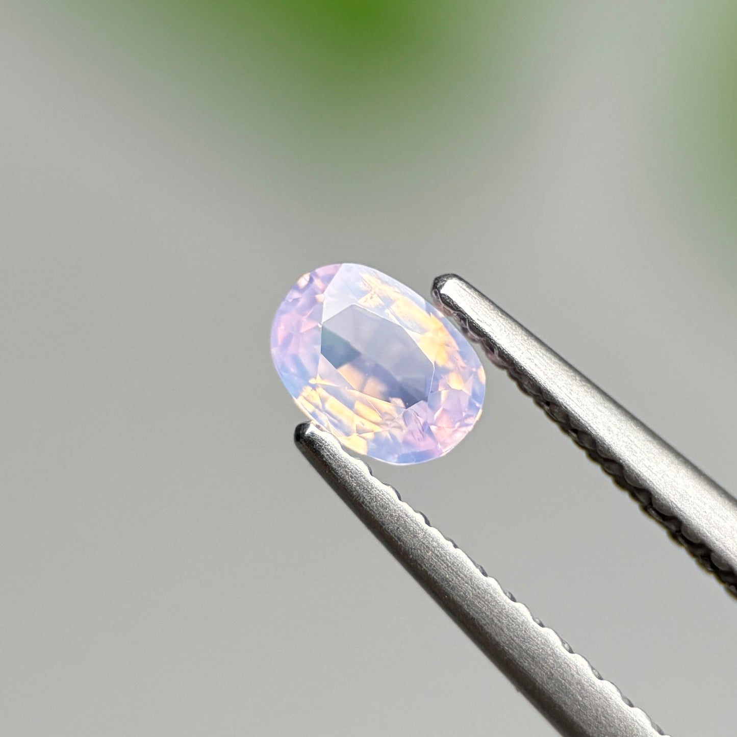 0.38 ct Natural Pinkish White Milky Sapphire Vietnam. Cushion Shape.