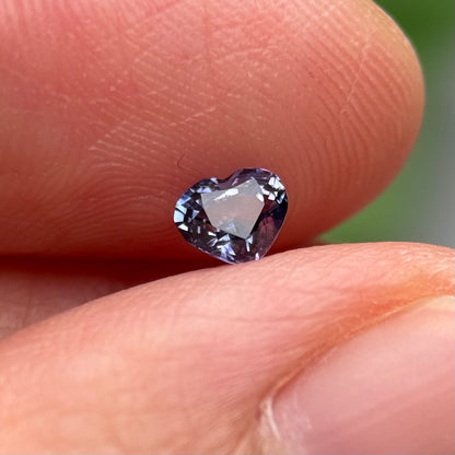 0.43 ct Natural Blue Milky Sapphire Vietnam. Heart Shape. No Treatment.