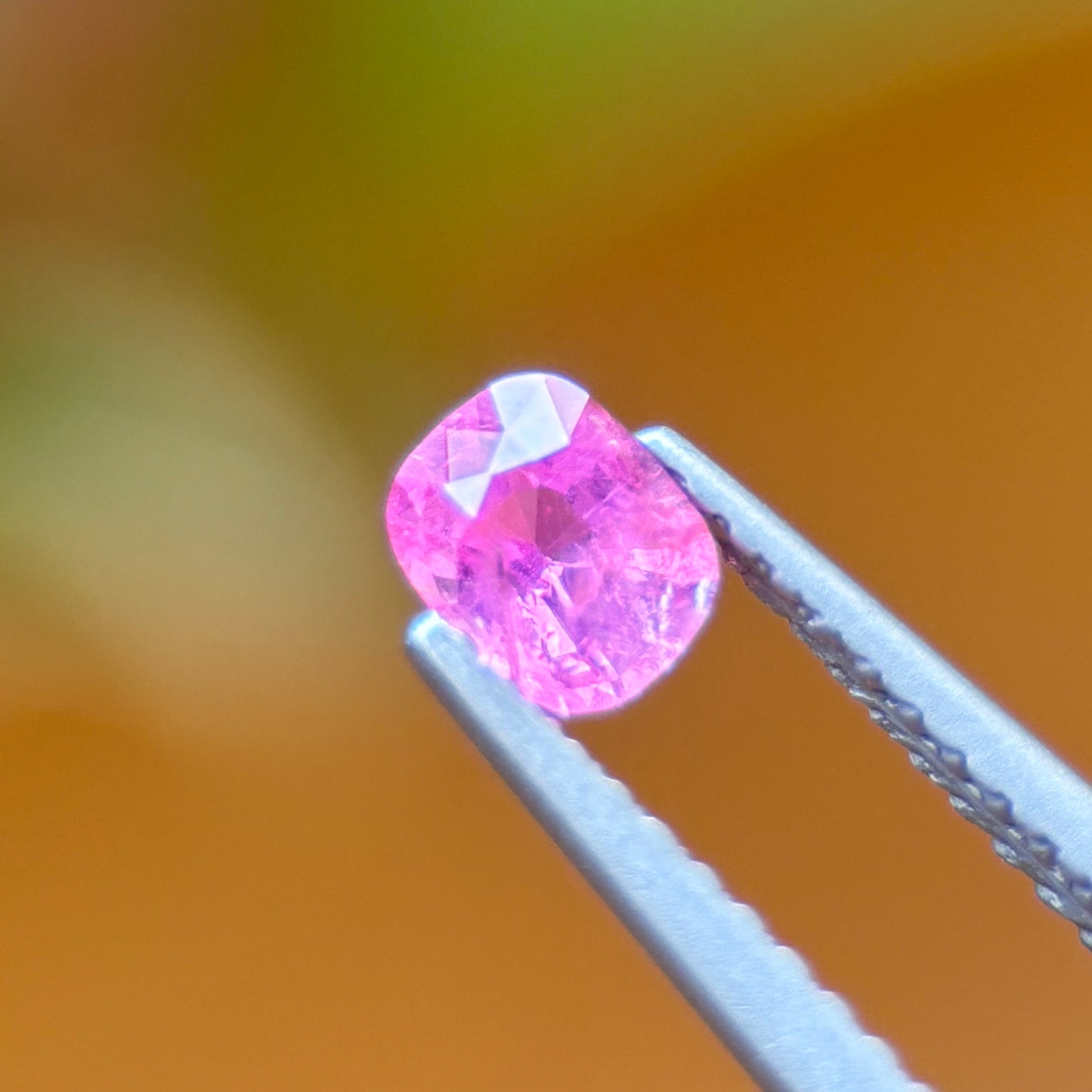 0.39 ct Natural Purplish Pink Milky Sapphire Vietnam. Cushion Shape. Unheat.