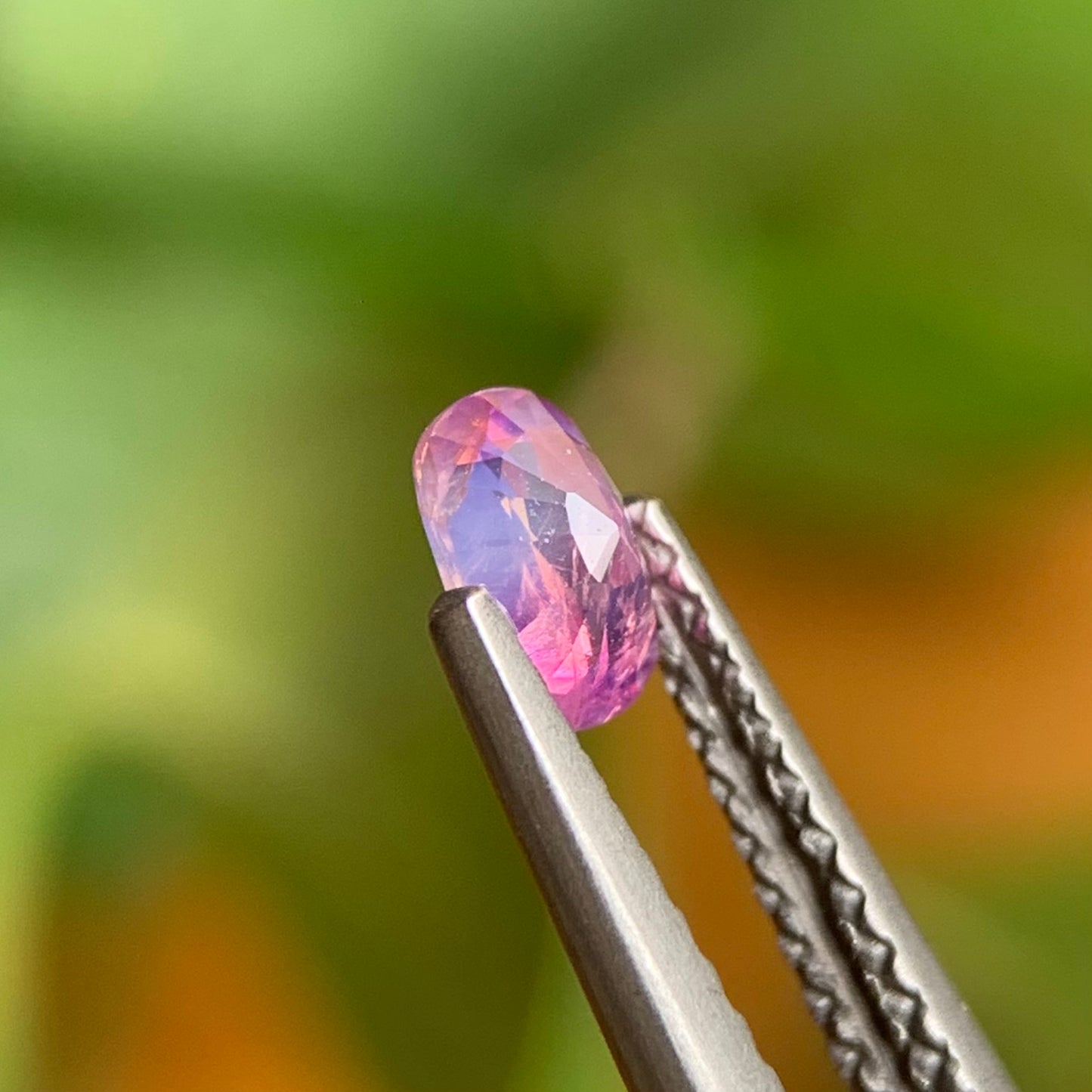 0.38 ct Natural Purplish Pink Milky Sapphire Vietnam. Cushion Shape. Unheat.