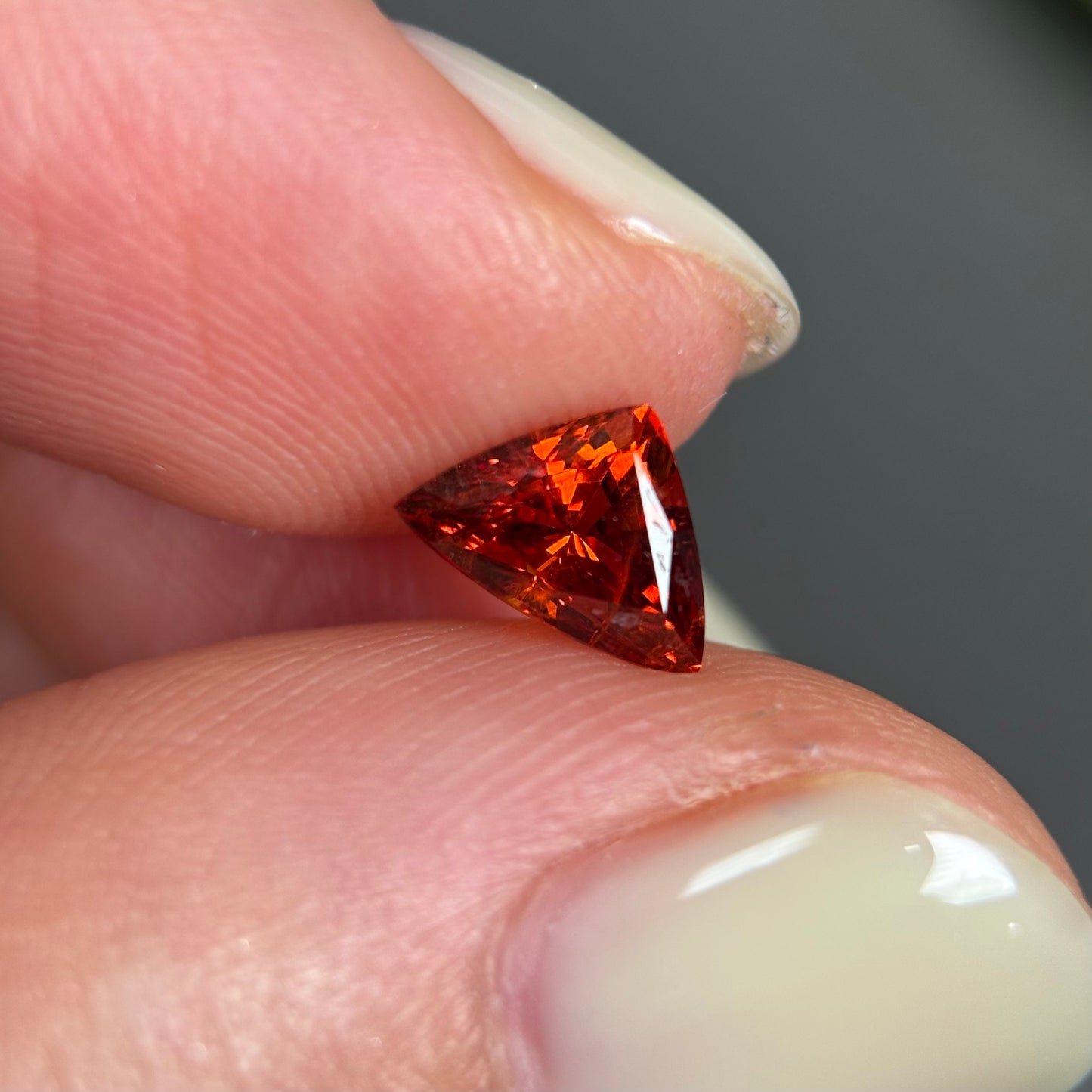 1,09ct Natural Orangish Red Tourmaline Vietnam. Trilliant Shape. No Treatment, No Heat Tourmaline Luc Yen.