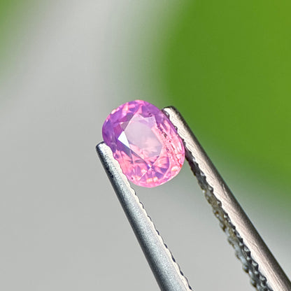 0.50 ct Natural Purplish Pink Milky Sapphire Vietnam. Cushion Shape. No Treatment.