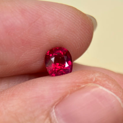 0.65 ct Natural Ruby Pigeon Blood Viet Nam. Cushion Shape. No treatment.