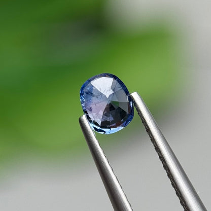 0.57 ct Natural Purplish Blue Milky Sapphire Vietnam. Cushion Shape. No Treatment.