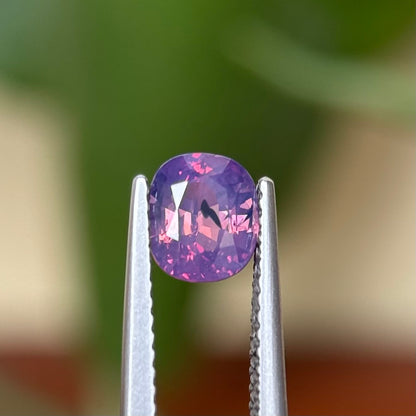 1.40 ct Natural Pinkish Purple Silky Sapphire Vietnam. Cushion
