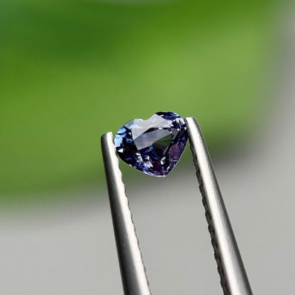 0.43 ct Natural Blue Milky Sapphire Vietnam. Heart Shape. No Treatment.