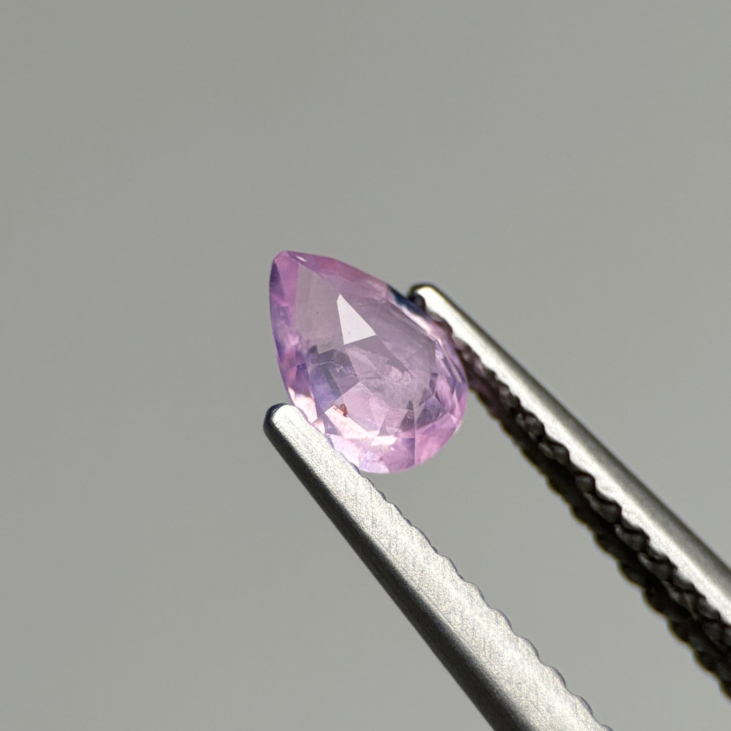 0.43 ct Natural Lite Pink Milky Sapphire Vietnam. Pear Shape.