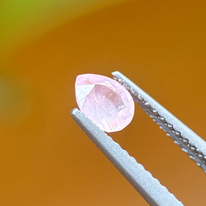0.58 ct Natural Pink Milky Sapphire Vietnam. Pear Shape. Unheat.