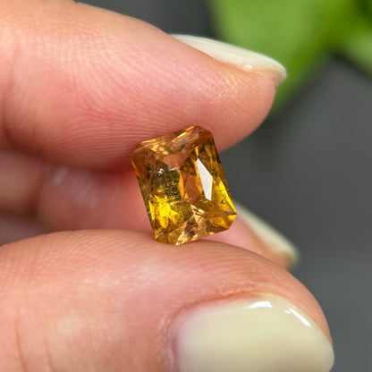 2,3ct Natural Yellow Tourmaline Vietnam. Emerald Shape. No Treatment, No Heat Tourmaline Luc Yen.