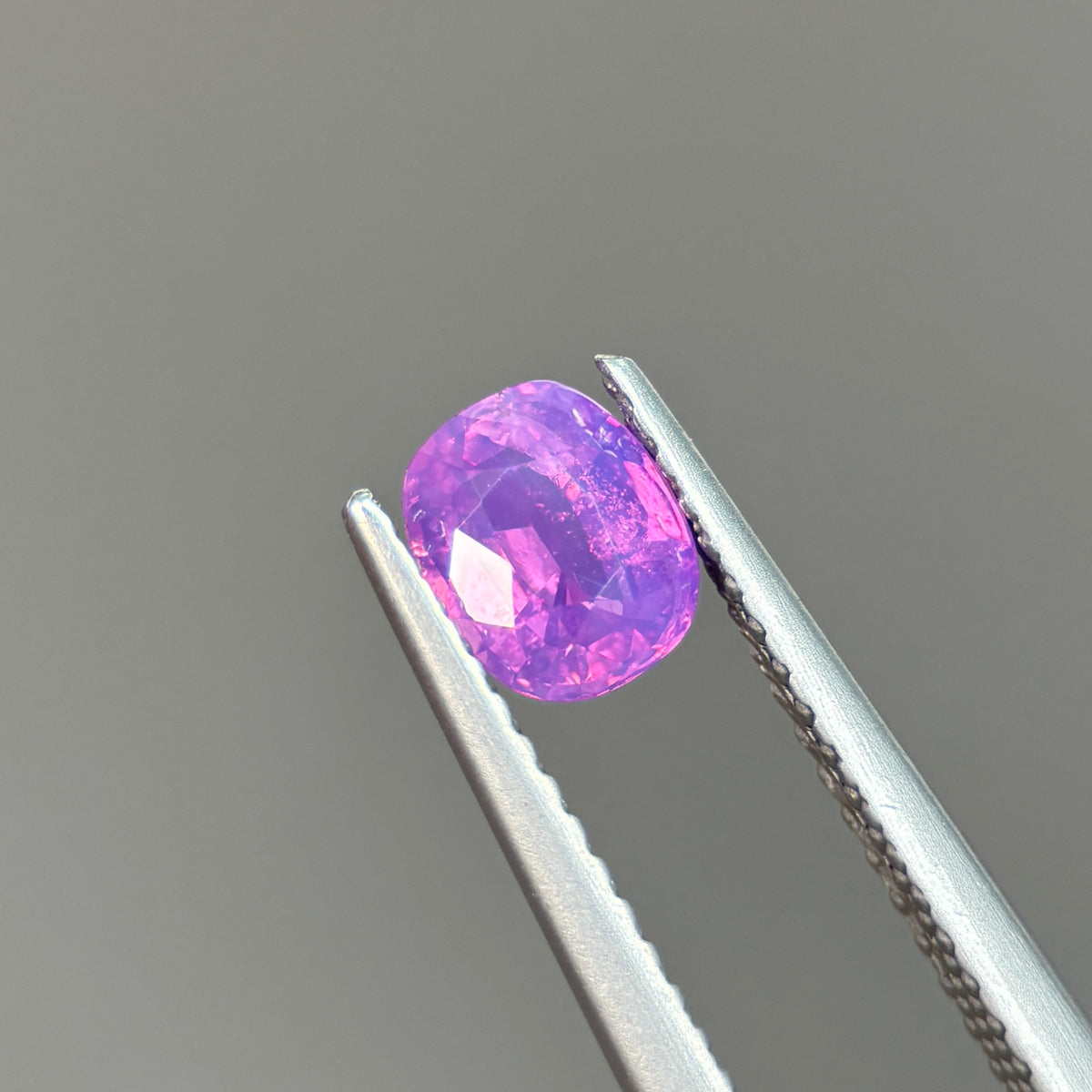 0.77ct Natural Pinkish Purple Milky Sapphire Vietnam. Cushion Shape. No Treatment Milky Sapphire Luc Yen.