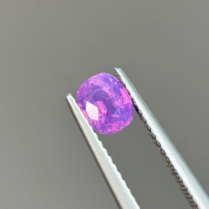 0.77ct Natural Pinkish Purple Milky Sapphire Vietnam. Cushion Shape. No Treatment Milky Sapphire Luc Yen.