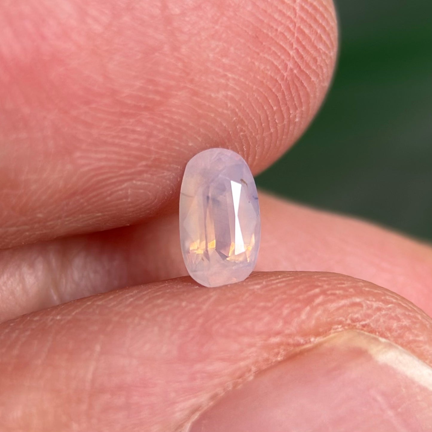 0.48 ct Natural White Milky Sapphire Vietnam. Oval Shape. No Treatment.