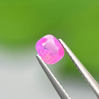 0.6 ct Natural Pink Milky Sapphire Vietnam. Cushion Shape. No Treatment.