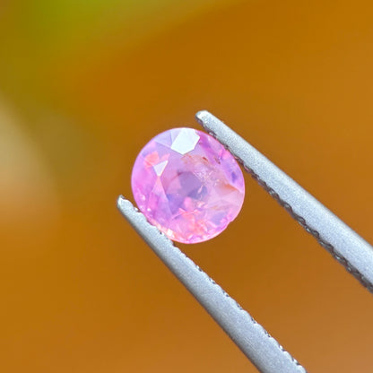 0.60 ct Natural Pink Milky Sapphire Vietnam. Oval Shape. No Treatment.