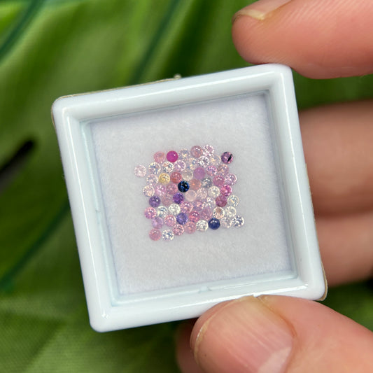 1,0ct/58Pcs Natural Sapphire Vietnam, Round Shape, C2 Quality, No Treatment Sapphire Luc Yen.