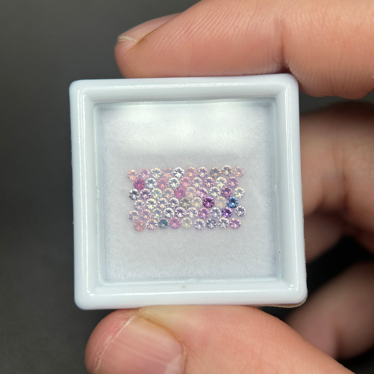 1,0ct/57Pcs Natural Sapphire Vietnam, Round Shape, C1 Quality, No Treatment Sapphire Luc Yen.