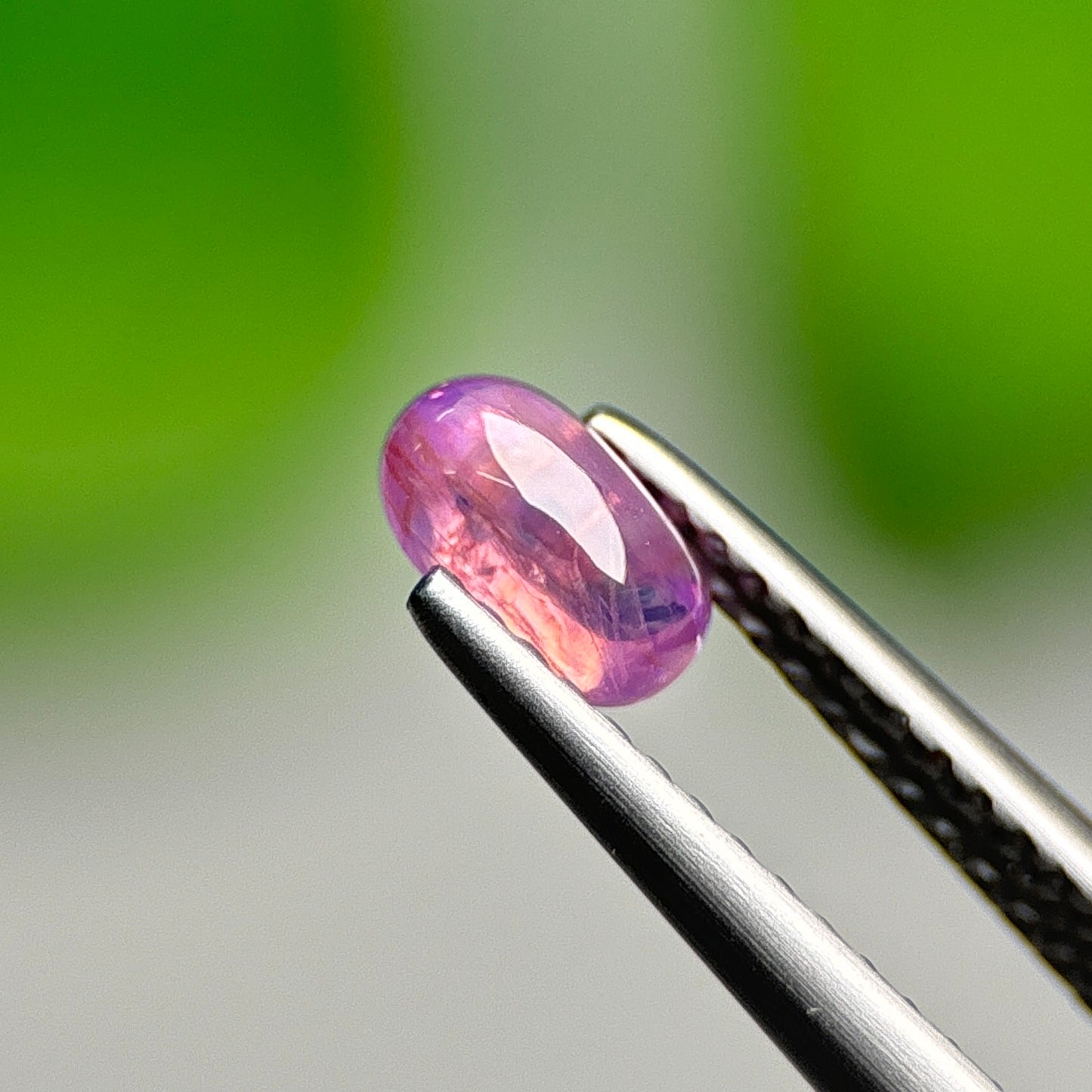 0.66ct Natural Purplish Pink Cacbochon Sapphire Viet Nam. No treatment.