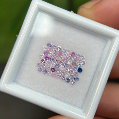 1,0ct/59Pcs Natural Sapphire Vietnam, Round Shape, C1 Quality, No Treatment Sapphire Luc Yen.