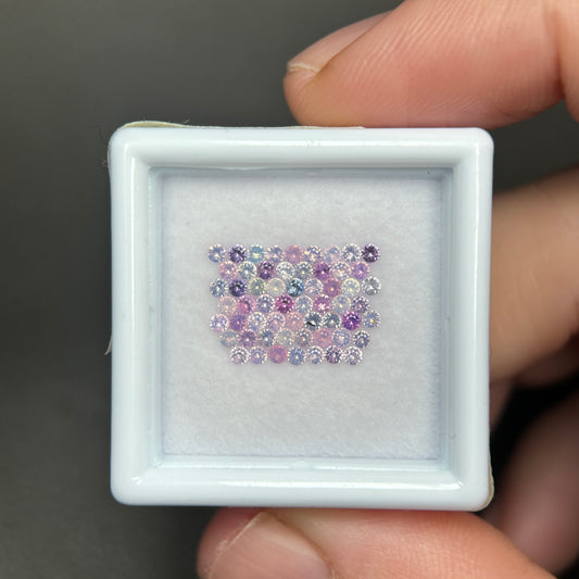 1,0ct/ 58Pcs Natural Sapphire Vietnam, Round Shape, C1 Quality, No Treatment Sapphire Luc Yen.