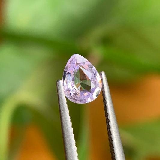0.75 ct Natural Purplish White Spinel Vietnam. Pear Shape. No Treatment