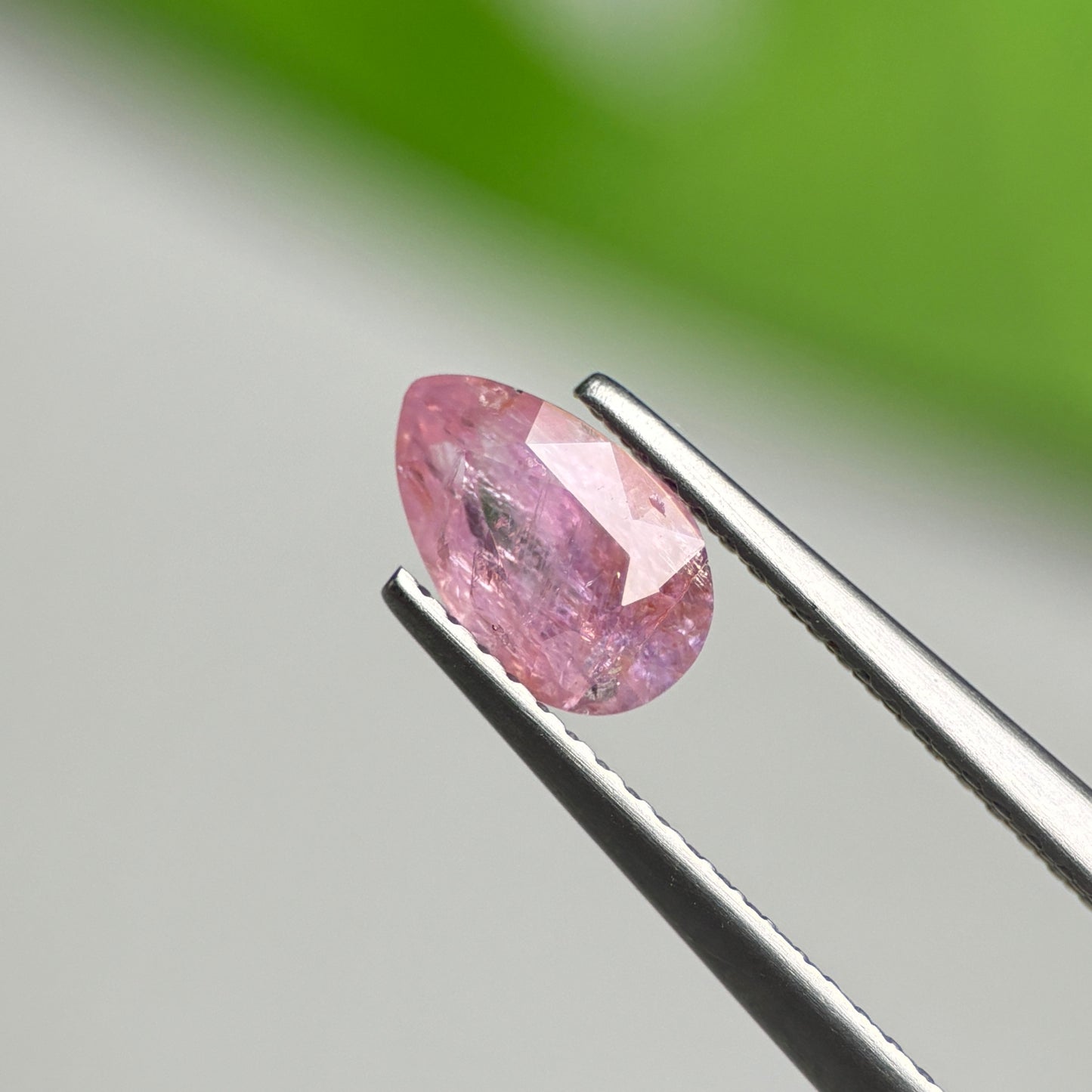 1.38 ct Natural Pink Milky Sapphire Vietnam. Pear Shape.