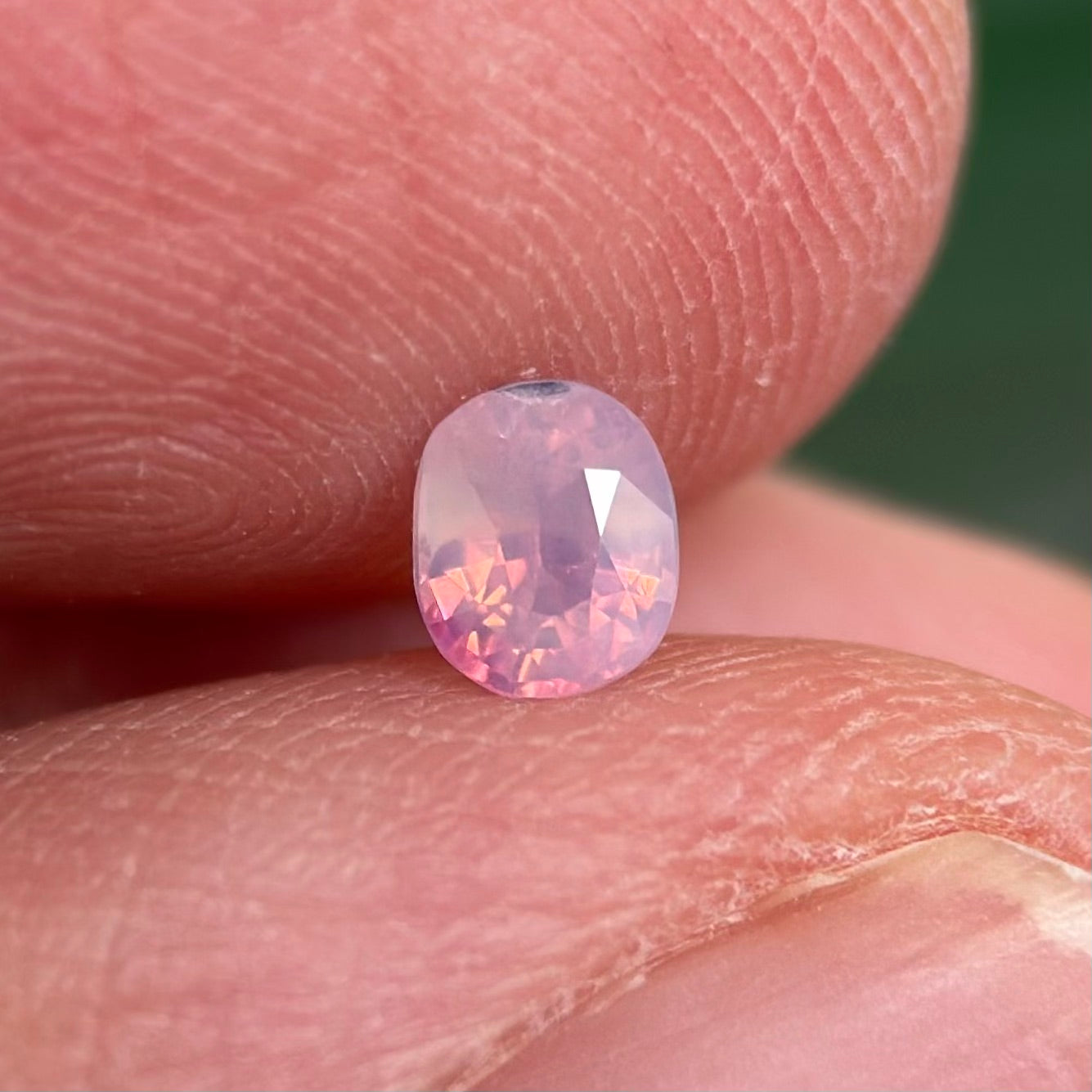 0.31ct Natural Pinkish White Milky Sapphire Vietnam. Cushion Shape. Unheat.