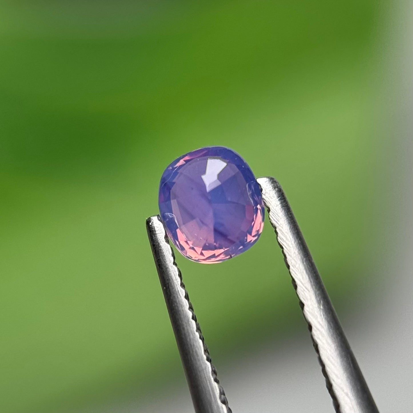 0.43 ct Natural Pinkish Purple Milky Sapphire Vietnam. Cushion Shape. No Treatment.