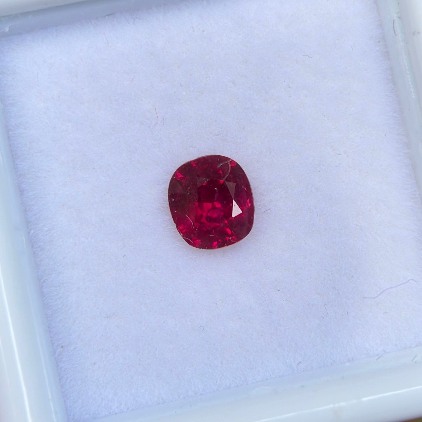 0.65 ct Natural Ruby Pigeon Blood Viet Nam. Cushion Shape. No treatment.