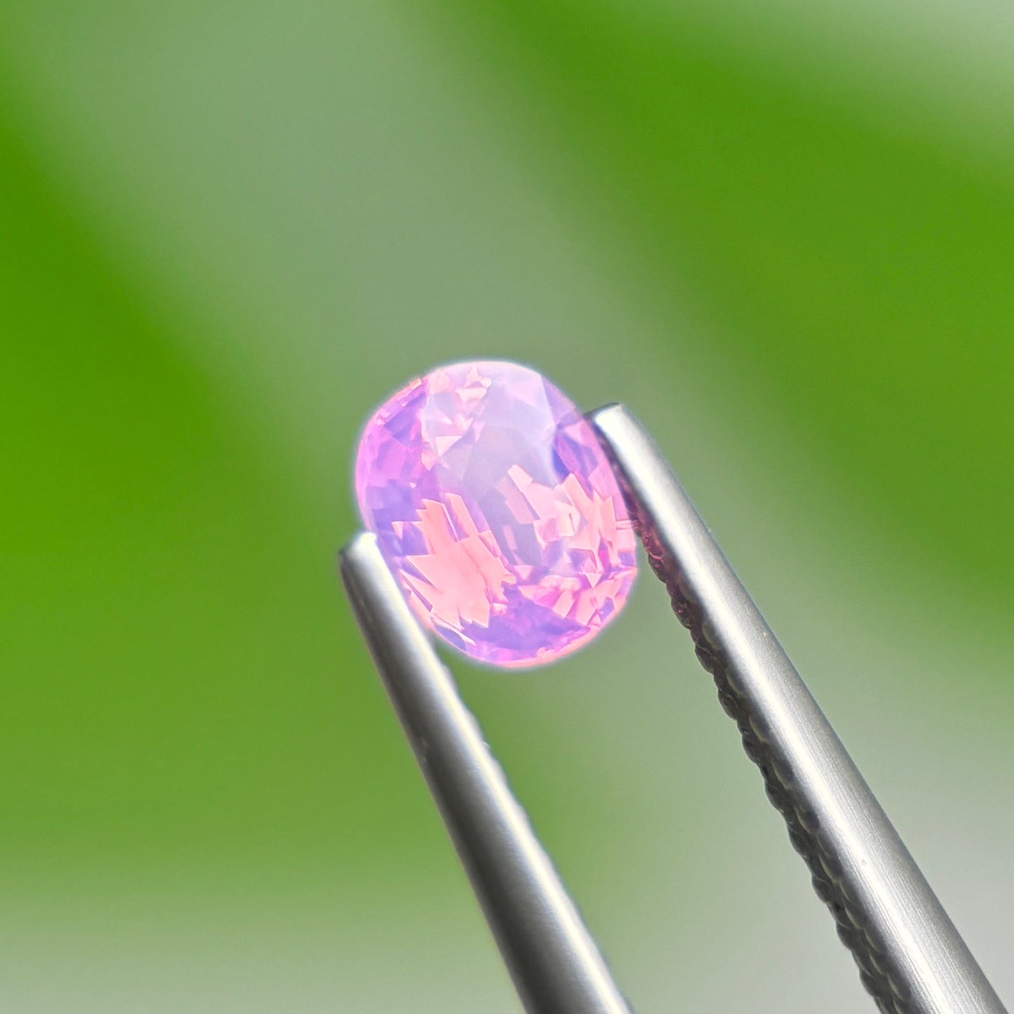0.54 ct Natural Pink Milky Sapphire Vietnam. Cushion Shape. Unheat.