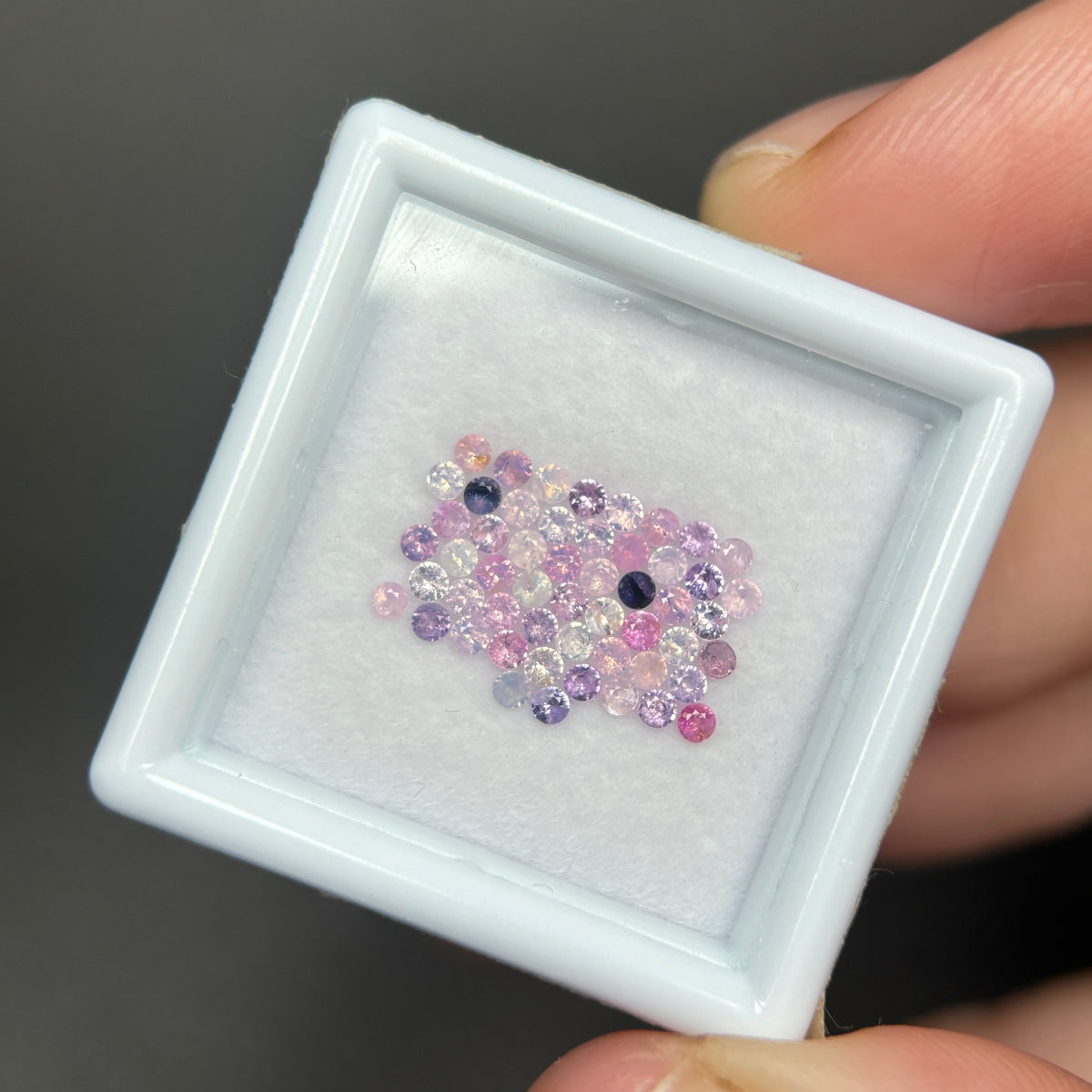 1,0ct/53Pcs Natural Sapphire Vietnam, Round Shape, C2 Quality, No Treatment Sapphire Luc Yen.