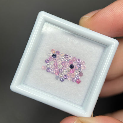 1,0ct/53Pcs Natural Sapphire Vietnam, Round Shape, C2 Quality, No Treatment Sapphire Luc Yen.